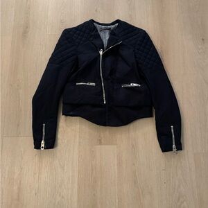 Balenciaga Crepe Moto Jacket Black Size 40 Biker Jacket